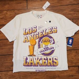 Hollister crop short sleeve tshirt men's medium LA Lakers NBA Champions NWT